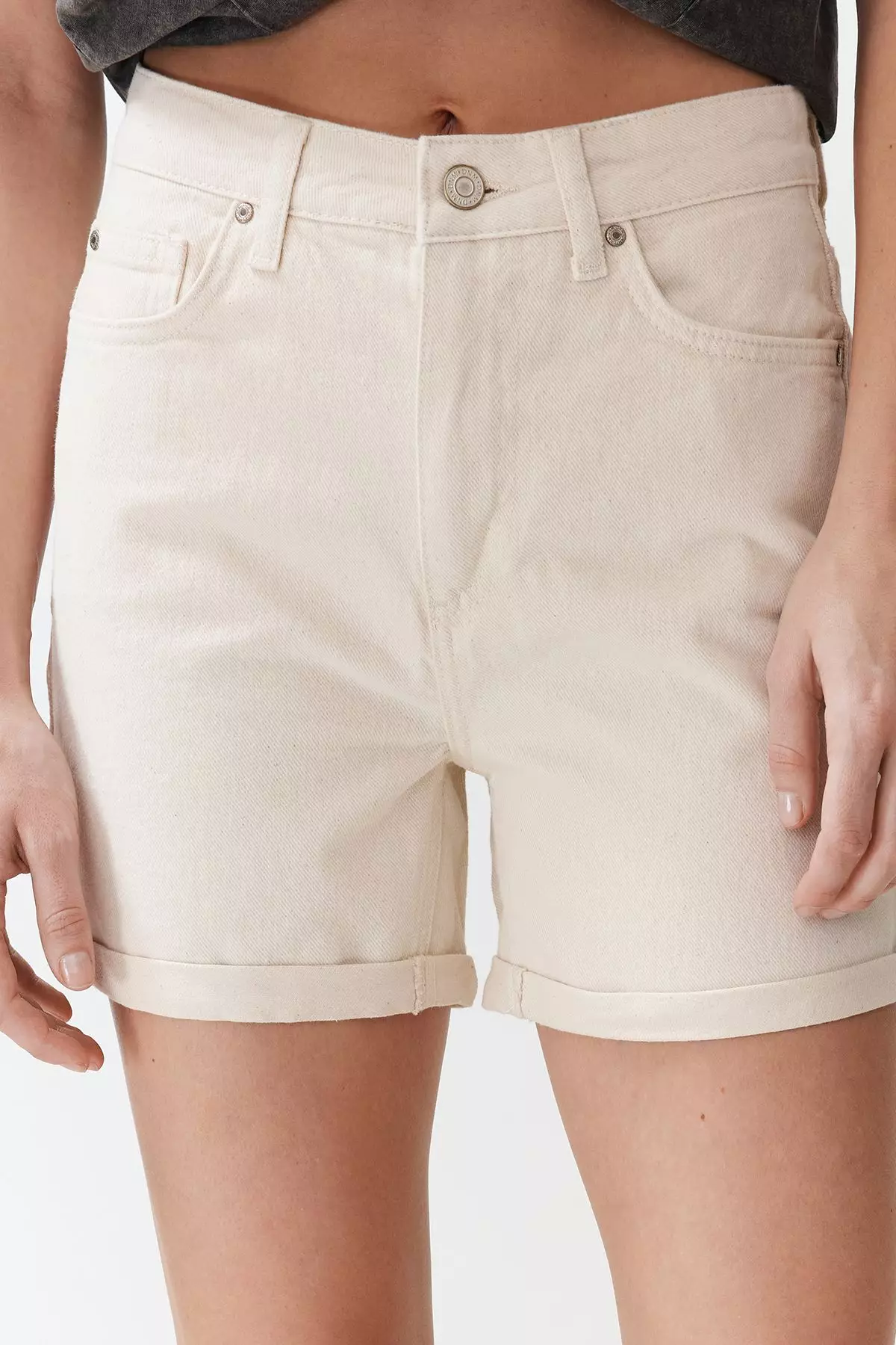 Ecru Denim Shorts