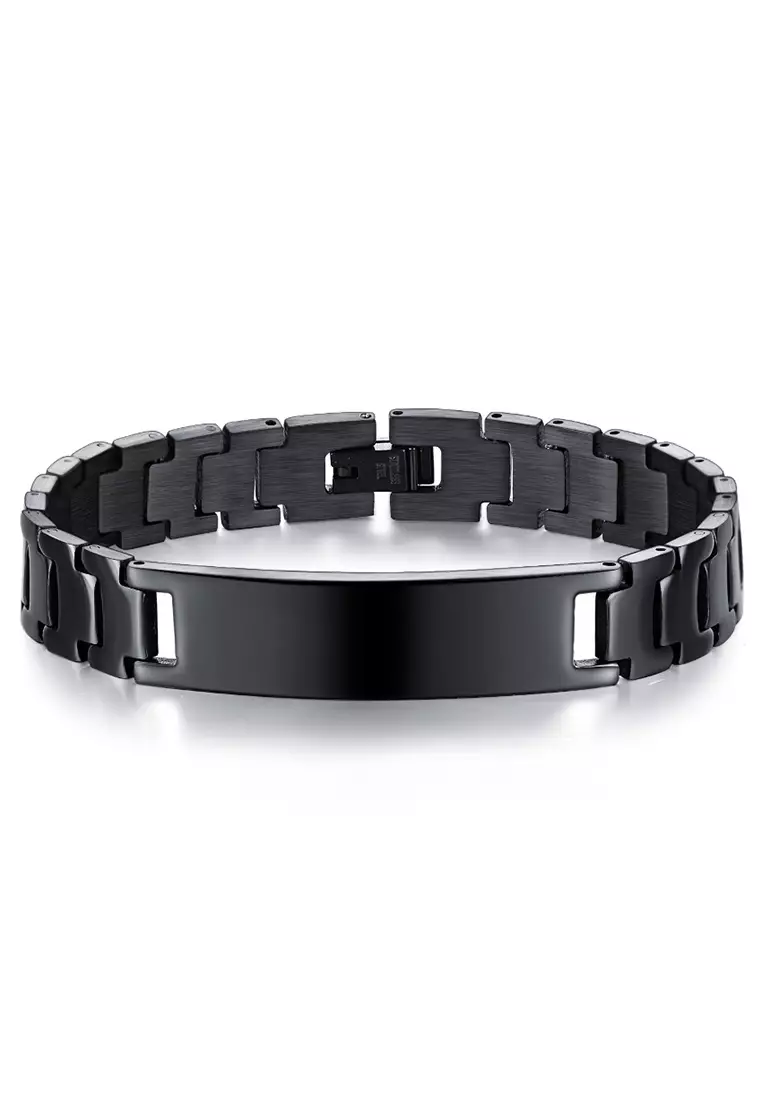 YOUNIQ Full Black Titanium Steel Pack Chain Men Bracelet