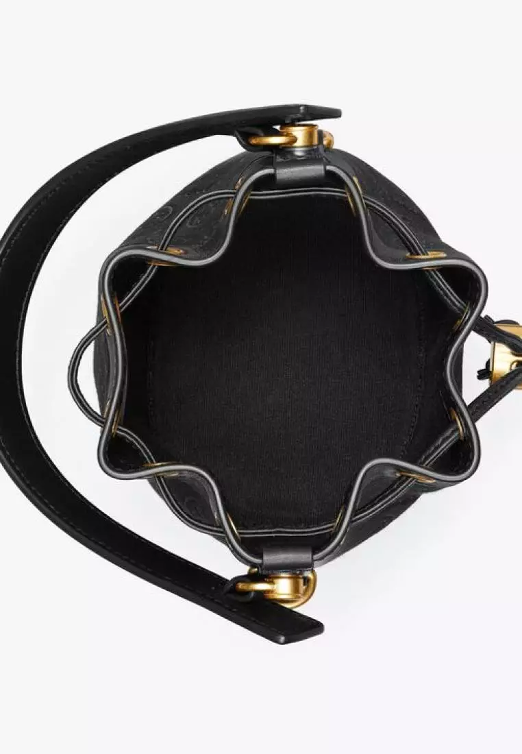 Tory Burch Mini T Monogram Bucket Bag Black