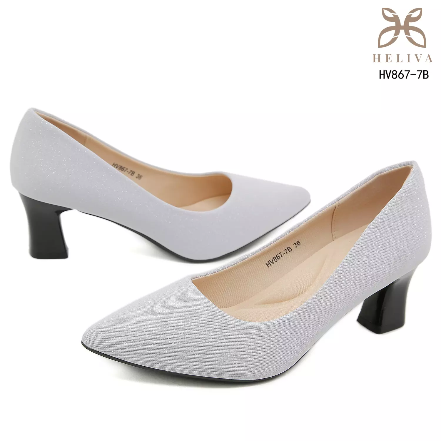 Heliva Lumina Subtle Sparkle Matte Heels 5.5cm HV867-7B