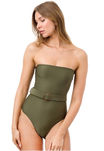 ROSARINI green Dawn Olive Green One Piece Swimsuit 9A86DUS88CE71FGS_1