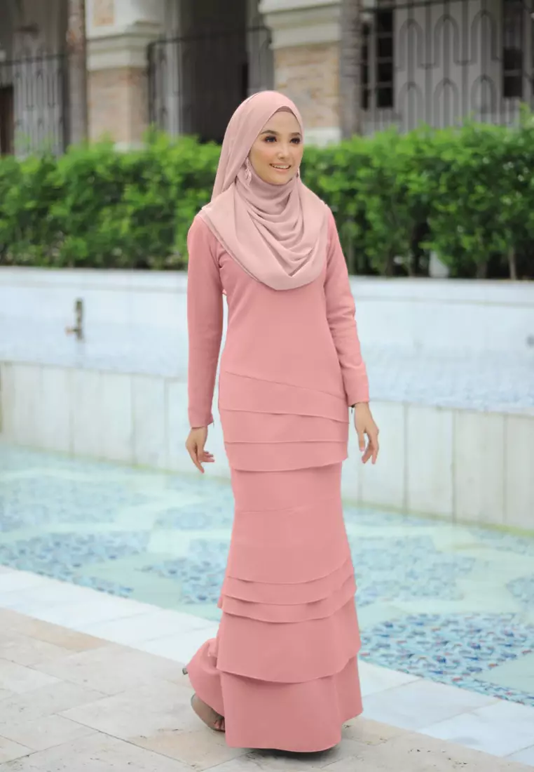 Isabella Multi Layer Kurung Modern in Pink