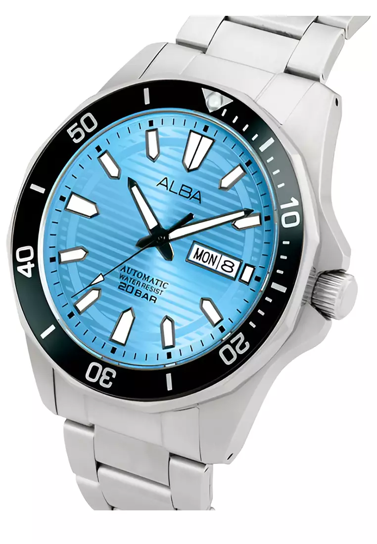 Alba AL4459X1 Jam Tangan Pria - Silver Blue - Stainless Steel