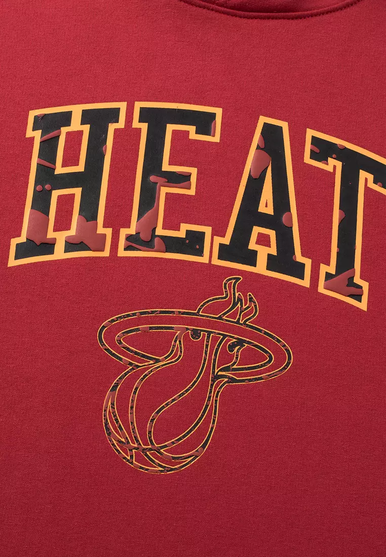 Miami Heat Pullover Hoodies for Men Regular Fit Puff Print Logo Drops Collection