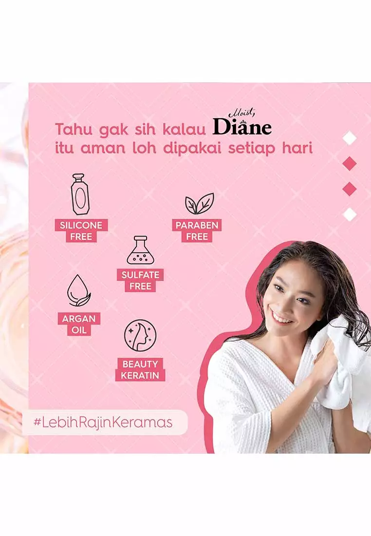 PAKET Moist Diane EXTRA SMOOTH & STRAIGHT Shampoo + Treatment (Conditioner)