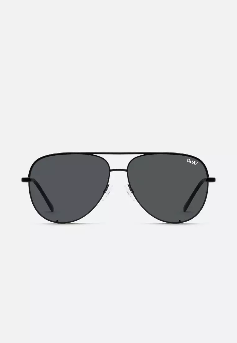 High Key Large Sunglasses - Black/Smoke Polarized
