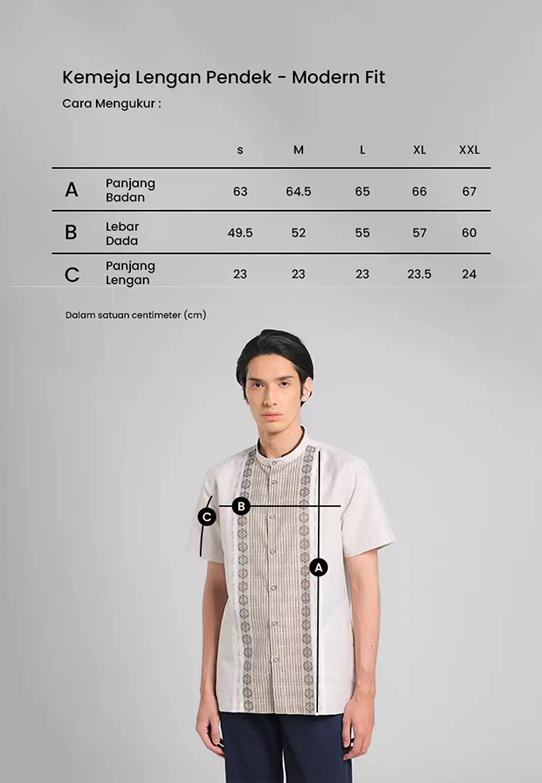 MANZONE X Adipati Dolken - Kemeja Koko Lengan Pendek Pria Bunni Modern Fit - Khaki Warna Khaki