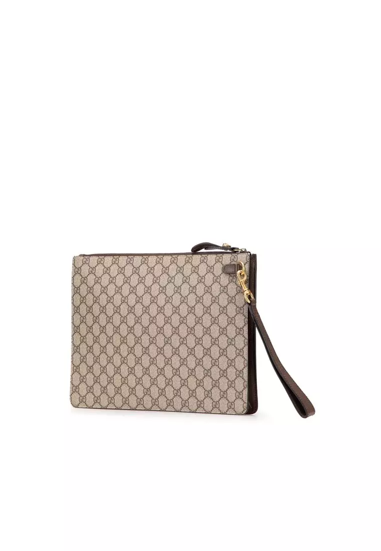 Pre-Loved Gucci Gg Supreme Web Butterfly Clutch