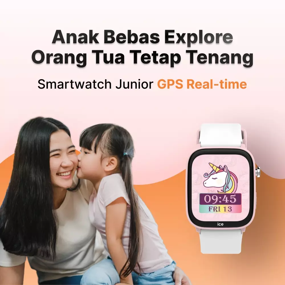 Smartwatch Anak ICE Smart Junior 3.0 Find My - Jam Tangan Pintar Anak Dengan Apple Find My Network, Anti Air IP 68, Tanpa SIM Card, Baterai Tahan Lama, Kontrol Orang Tua 024550