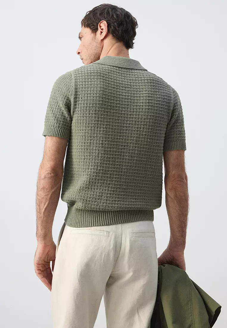 Waffle Knit Polo Shirt
