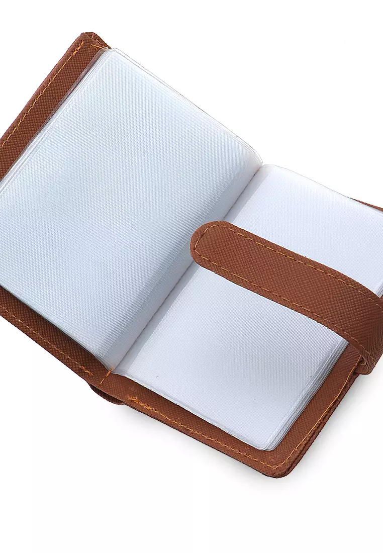 Jareth Dompet Wanita Motif Polos Simple Pengait Slot - Coklat