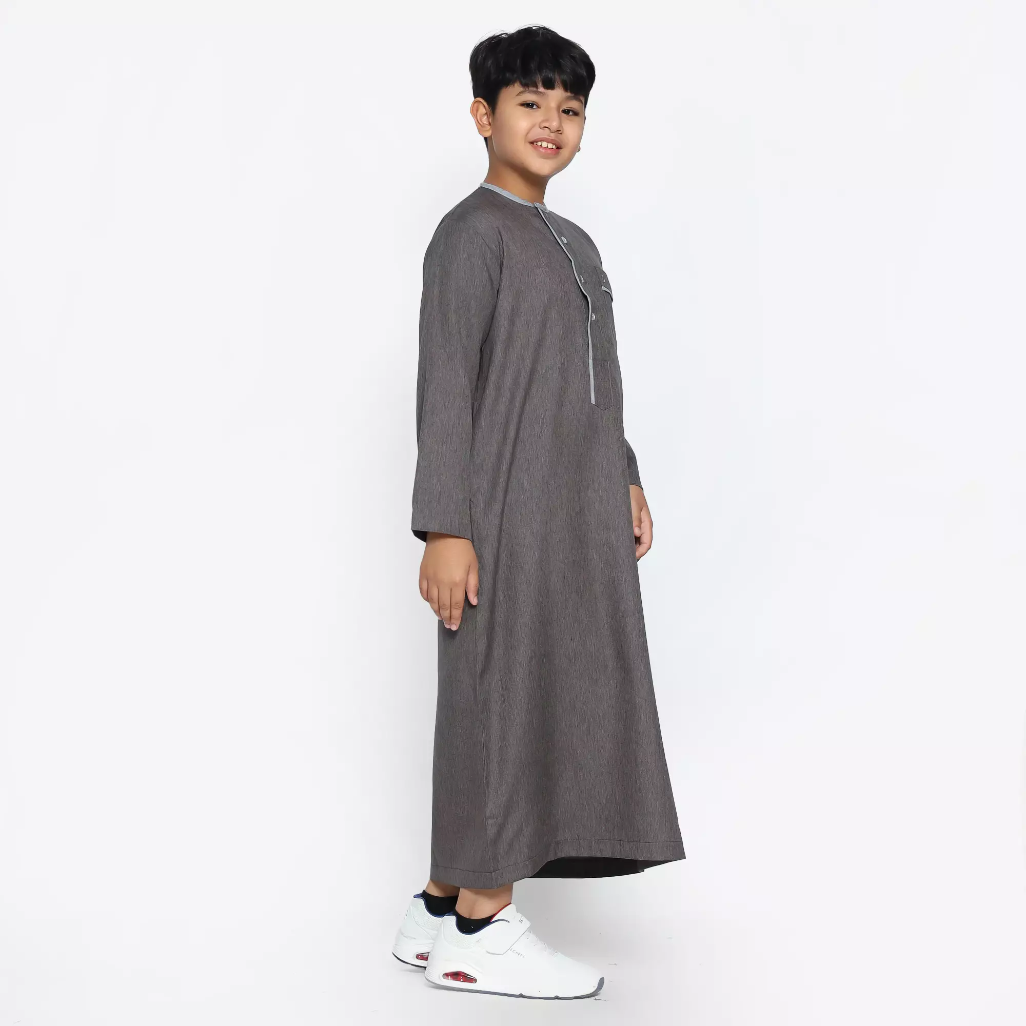 Gamis Jubah Anak Laki Laki GPA Yazid Dark Grey