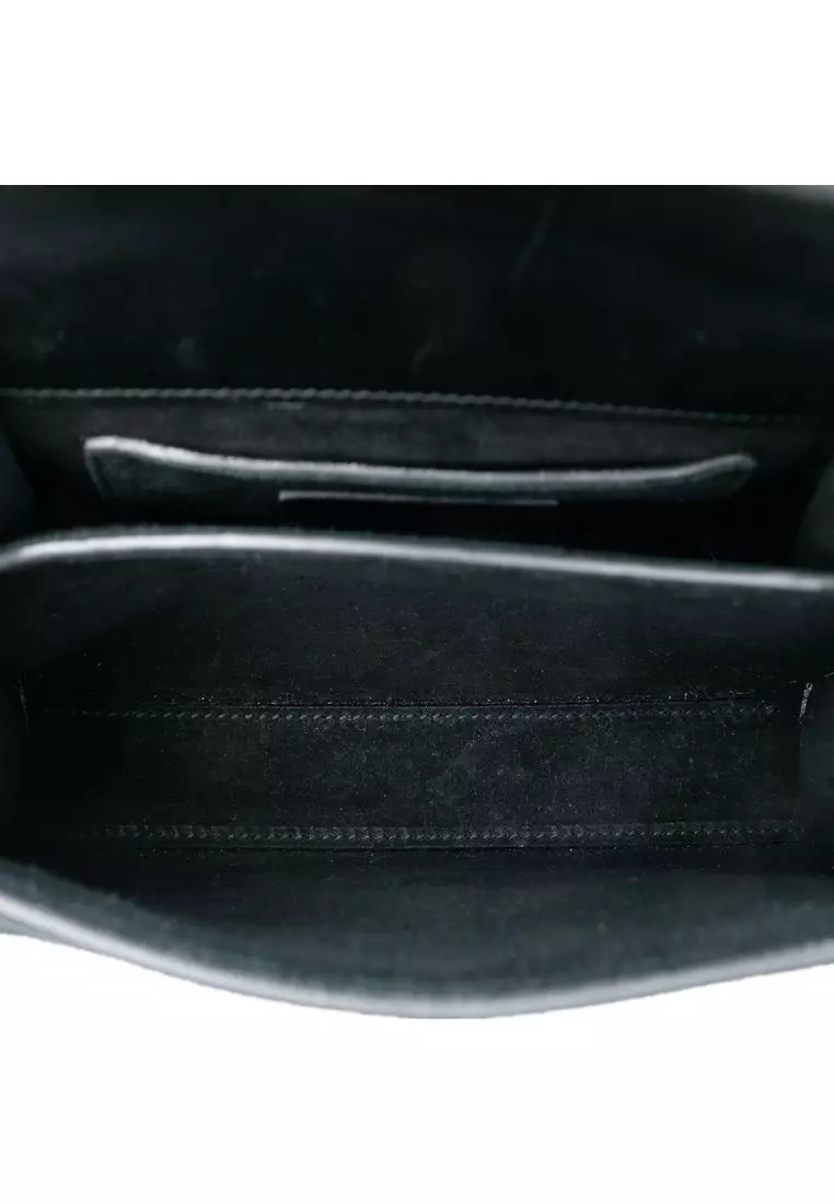 Pre-Loved Saint Laurent Mini Suede Leopard Print Monogram Cassandra Top Handle Bag