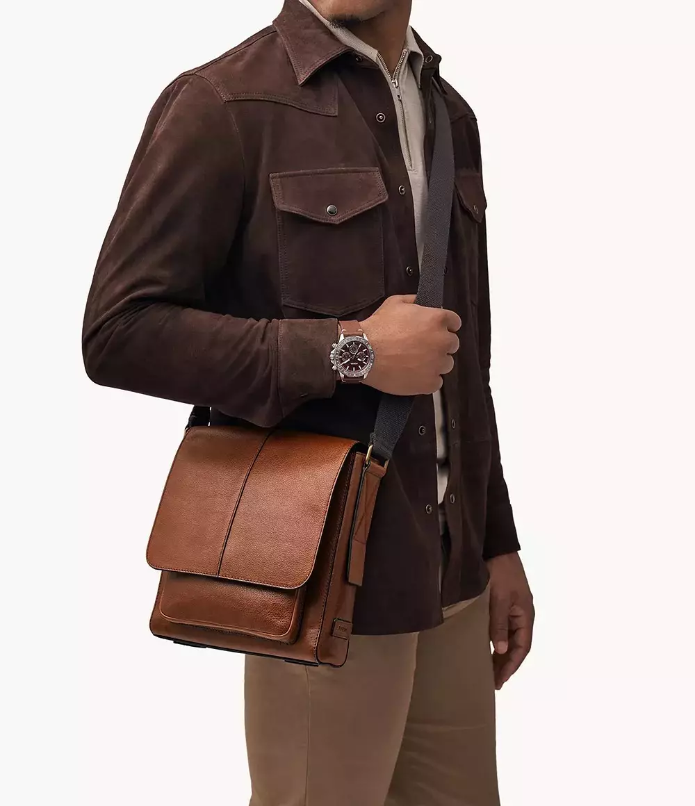 Fossil Kayden Courier Brown Tas Selempang Pria SBG1324-201
