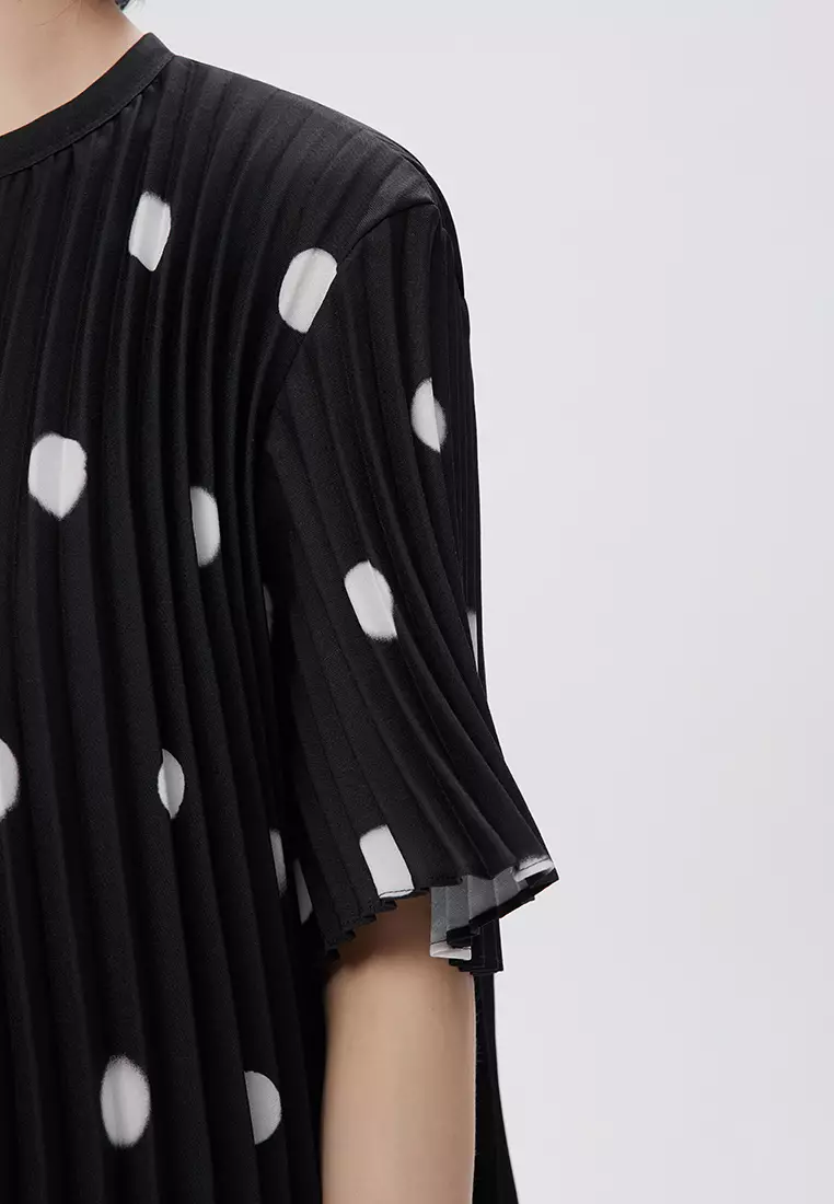 JNBY Women's Short-Sleeved Polka Dot Dress