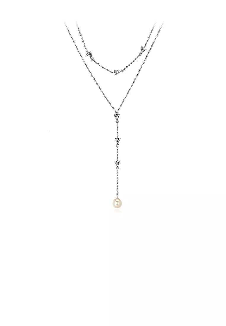 Double necklace silver hotsell