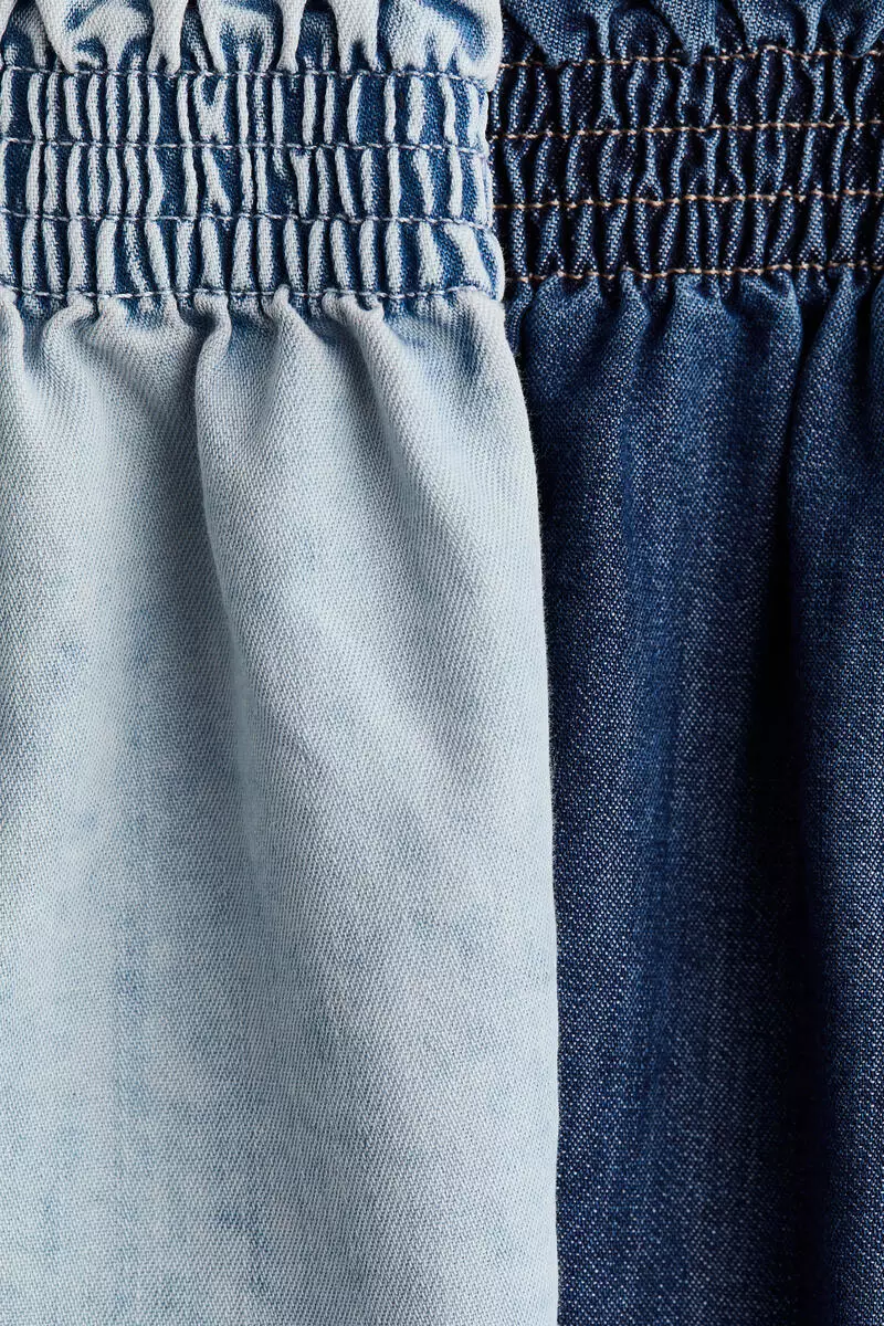 2-pack denim paper bag shorts