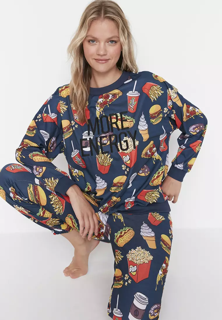 Multicolored Knit Pajama Set
