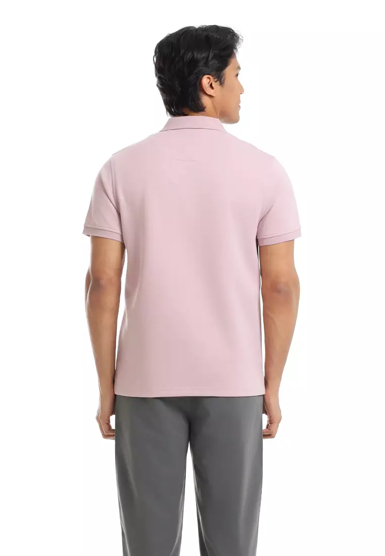 Forest Mens Stretchable Cotton Slim Fit Polo Tee - 23961-72LightPurple