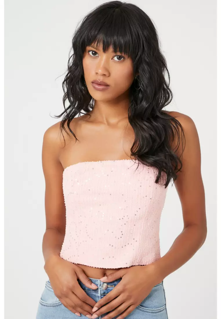 Pink tube top forever 21 discount