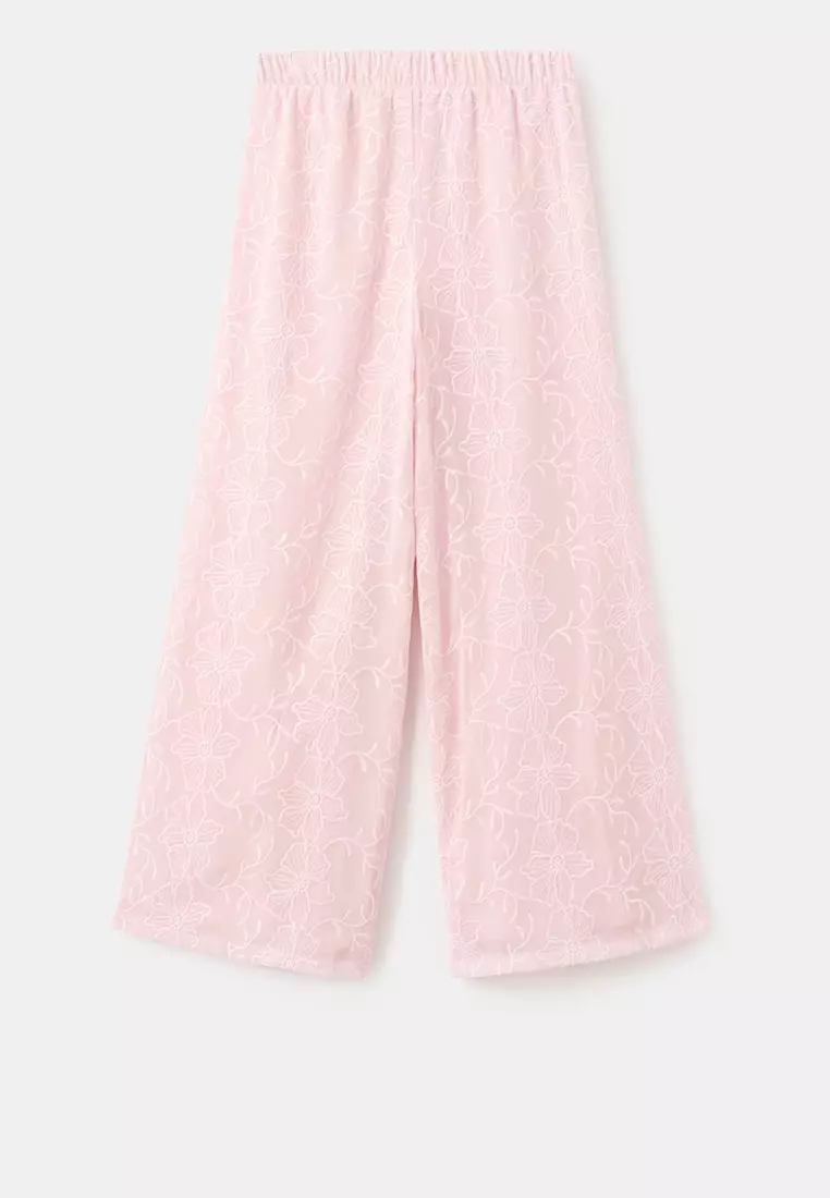 Embroidered Fluid Trousers