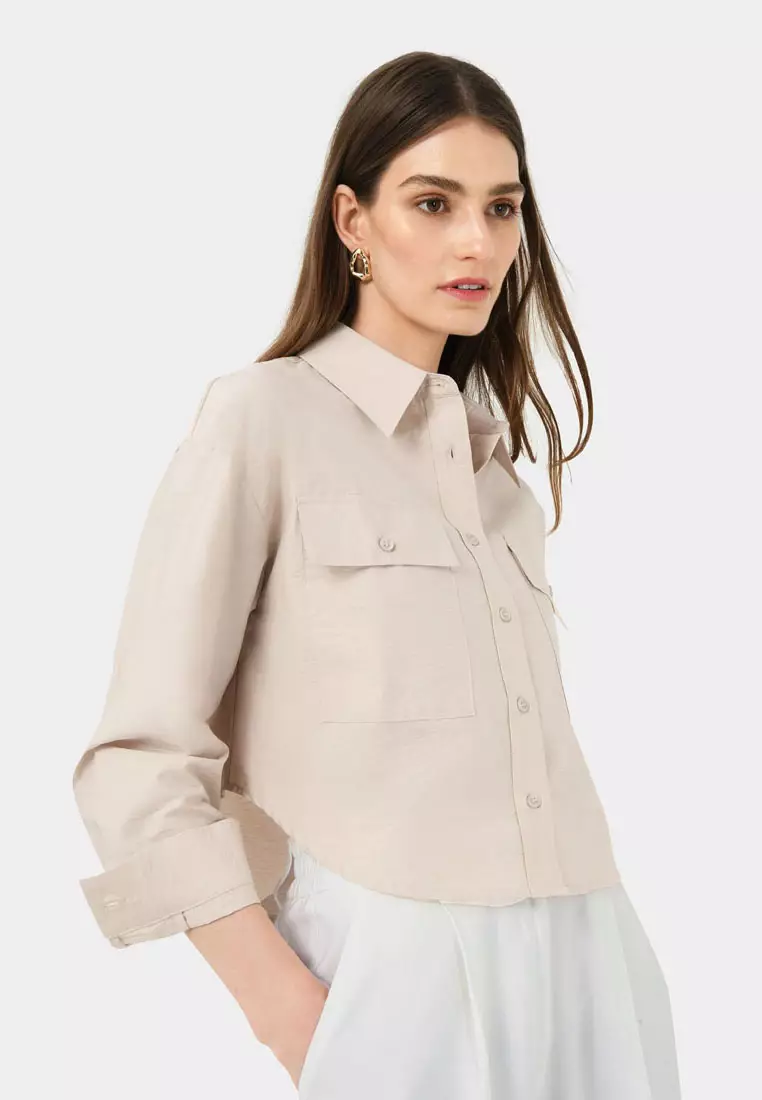 Kyla Crop Pocket Shirt