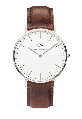 40mm St Mawes 經典手錶,esprit地址 錶類, 皮革錶帶