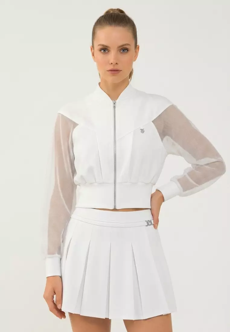 Buy Sunseeker Sheer White Cropped Bomber Jacket 2026 Online | ZALORA