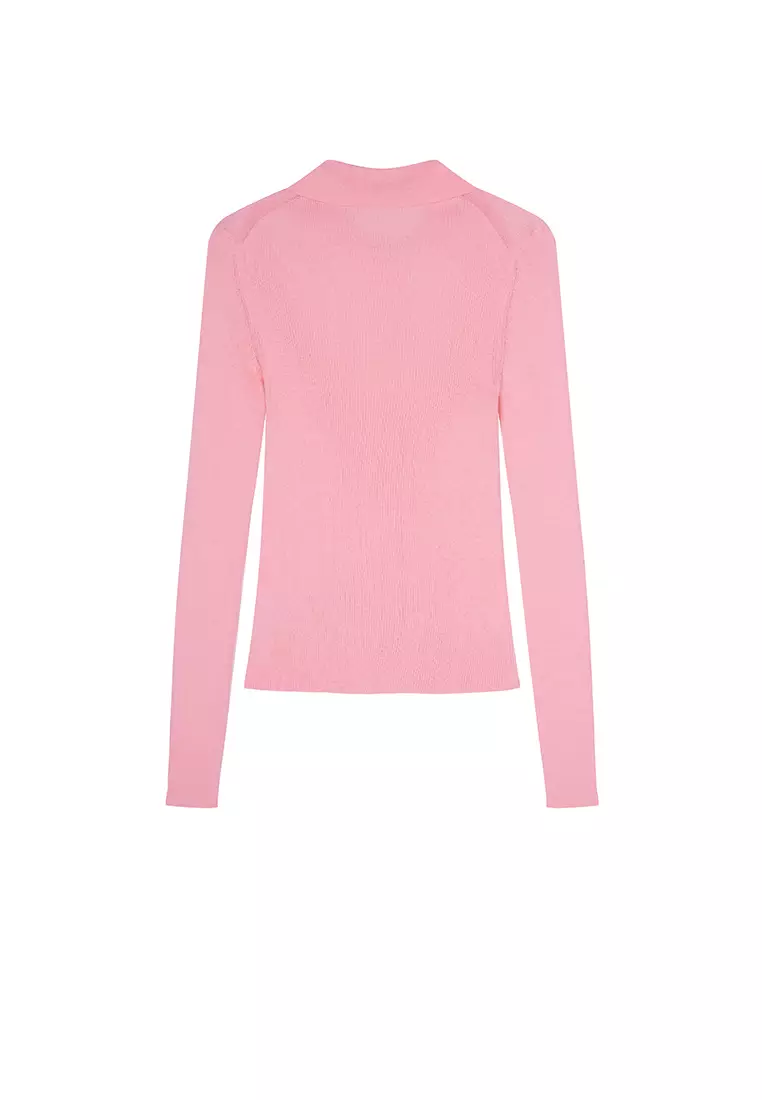 棉修身超薄款長袖套頭針織衫