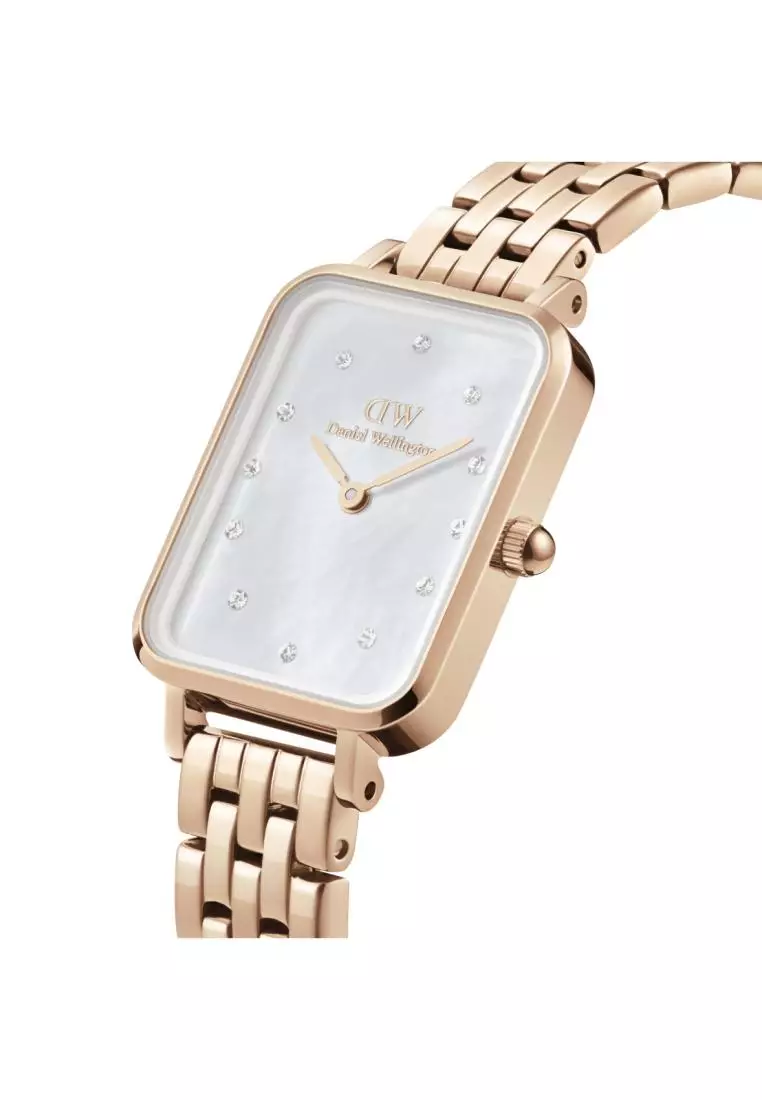 Quadro Lumine 20x26mm 5-Link Rose Gold MOP White Dial - 星辰手鏈流金表 - 五格珠寶式錶鏈 - 星辰貝母錶盤 - 女士手錶 女士腕錶 女表 - DW 丹尼尔惠灵顿