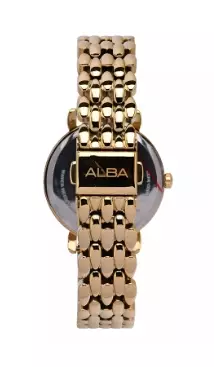 Jam Tangan Wanita Alba Fashion AH7DS8 AH7DS8X1 Strap Stainless Steel Gold Color Women Silver Dial Original Garansi Resmi