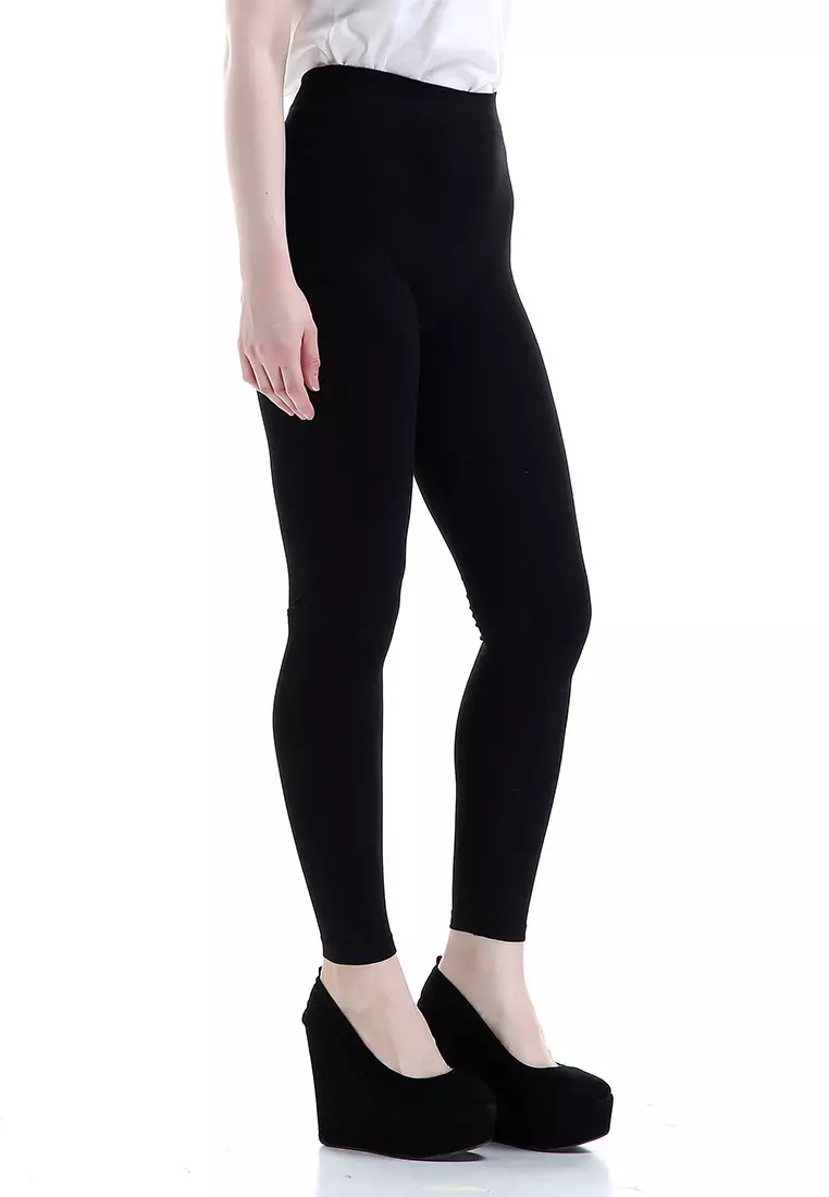 Willow Celana Legging Wanita Design Simple Woman Motif Solid - Black