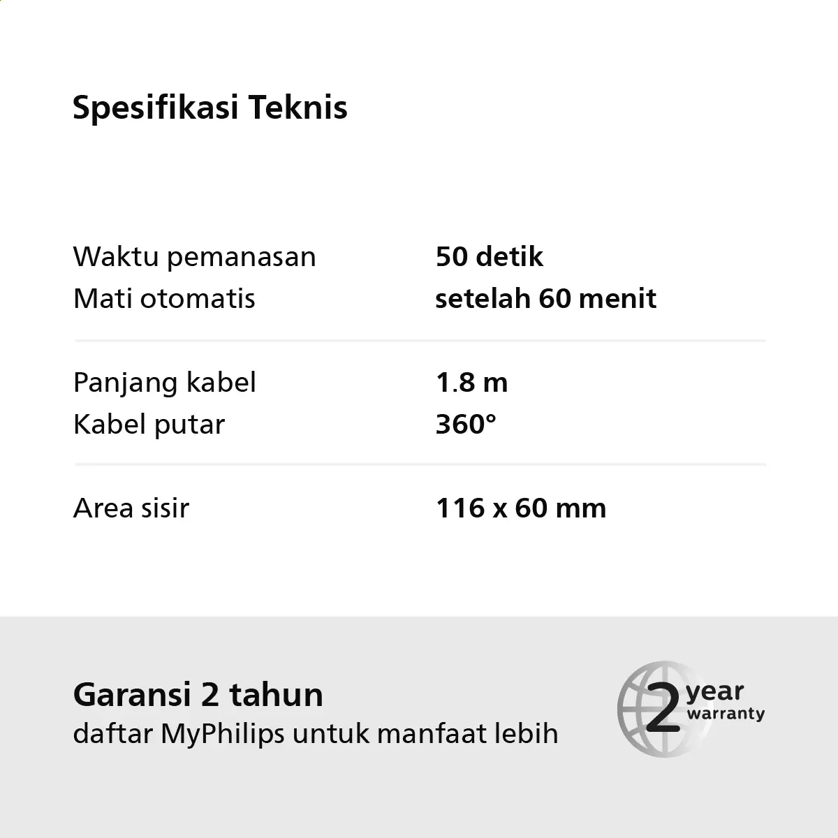 Philips Heated Straightening Brush BHH885/00 Pelurus Rambut Natural