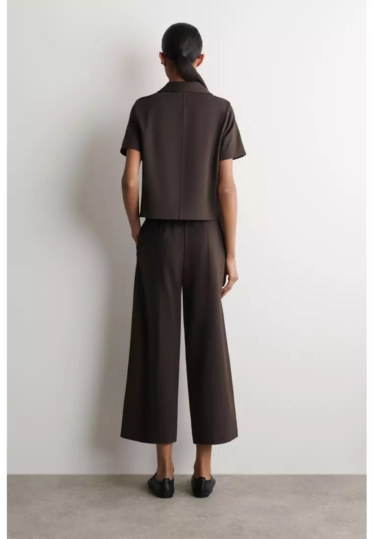 TWILL-JERSEY STRAIGHT-LEG CULOTTES