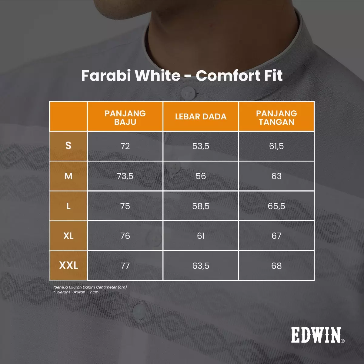 Kemeja Koko Pria Lengan Panjang FARABI WHITE Baju Muslim Pria