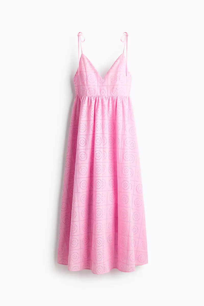 Tie-strap broderie anglaise dress