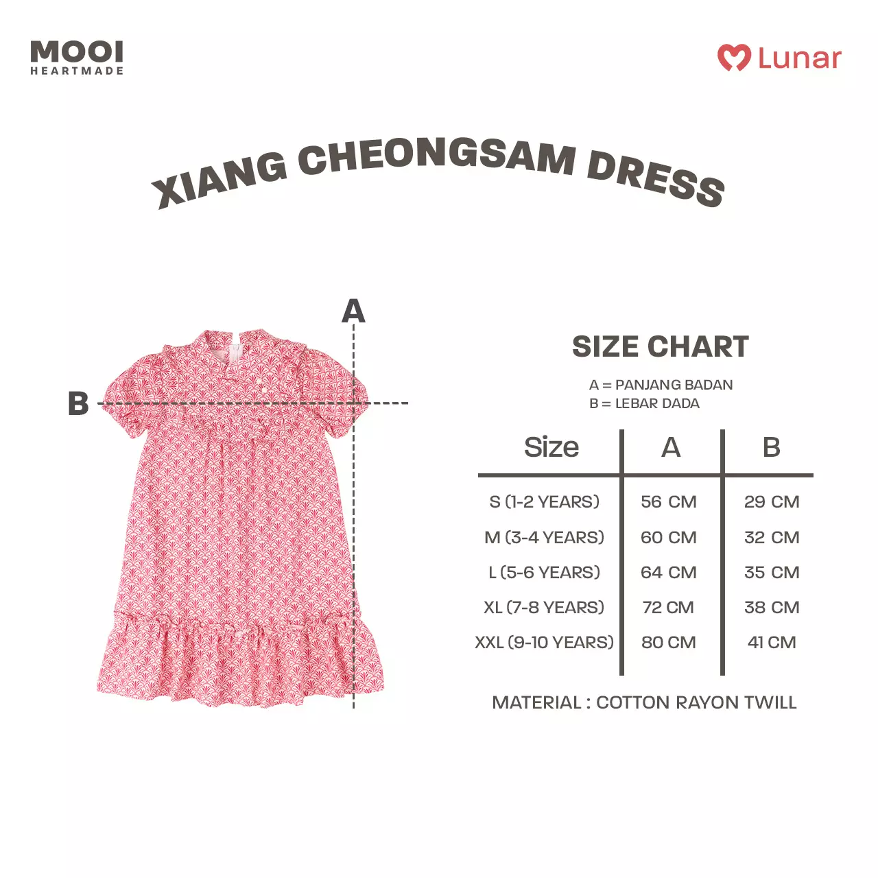 Mooi Dress Anak Perempuan Lunar Collection Xiang Cheongsam Dress - Blue