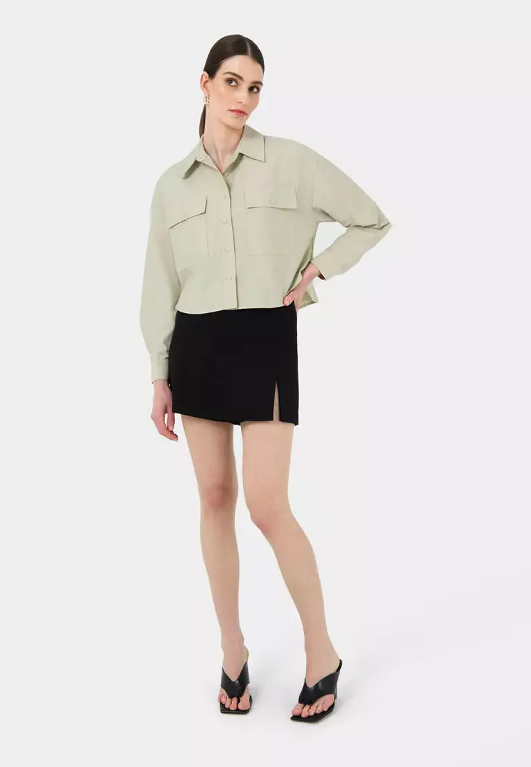 Kyla Crop Pocket Shirt