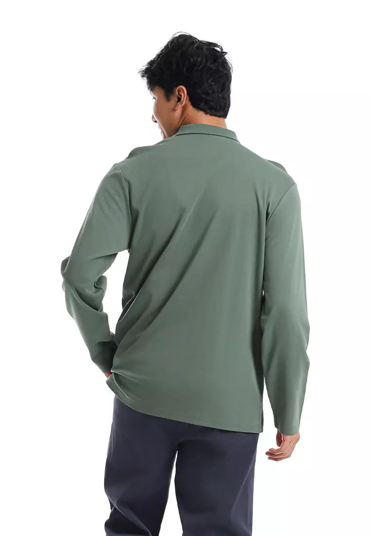 Forest Premium Weight Cotton Interlock Long Sleeve T Shirt  - 24063-41Green