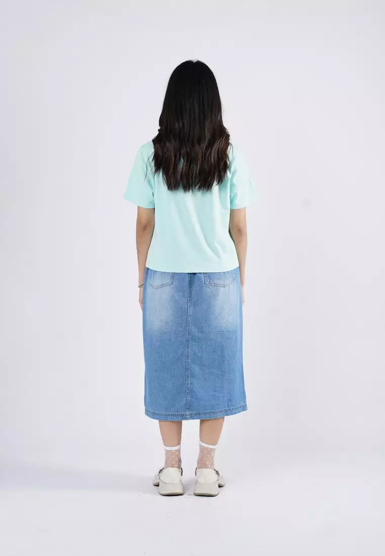 3Second Women's Basic T-Shirt Short Sleeve Regular Fit Cotton Logo Script 1 OL-C020925