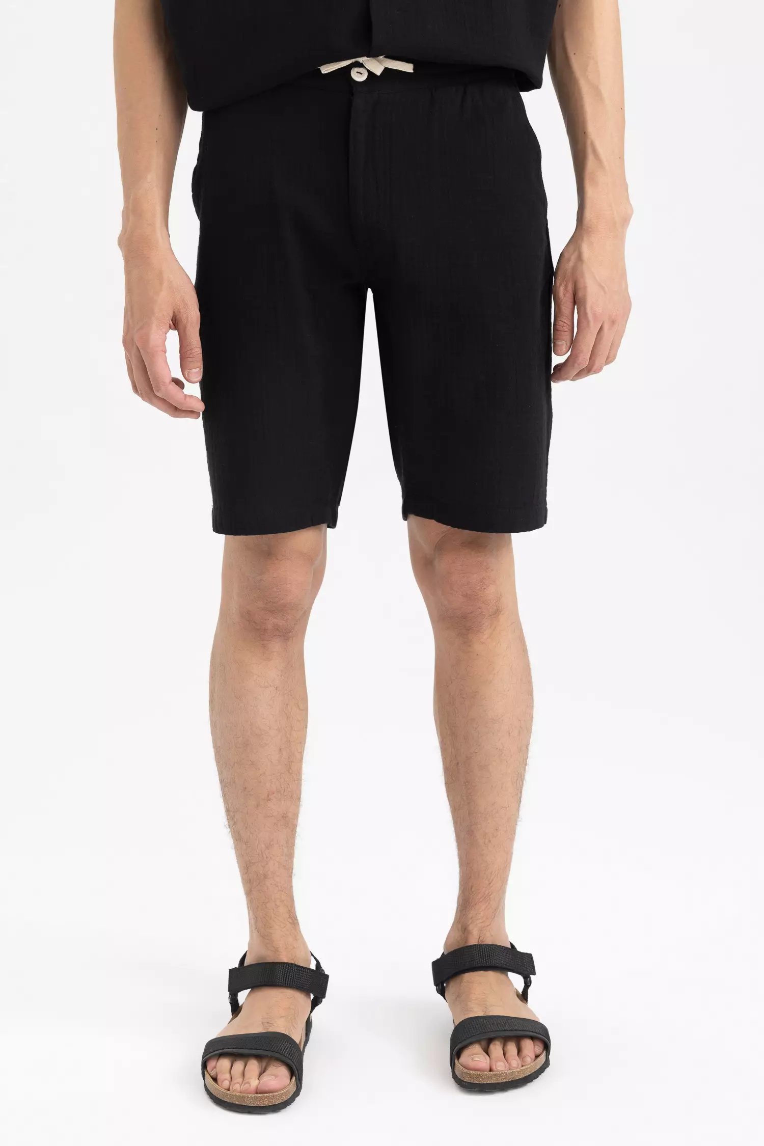 Buy DeFacto Regular Fit Elastic Waist Cotton Shorts 2024 Online