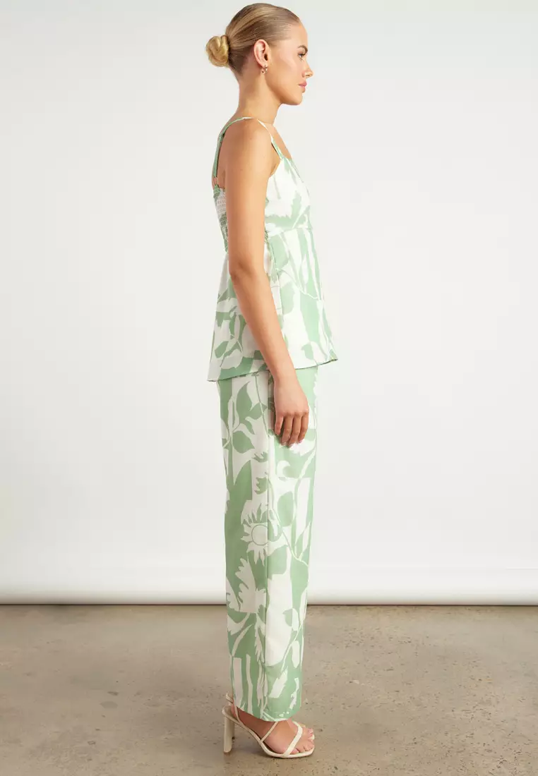 Tropical Icon Print Top and Pants Set