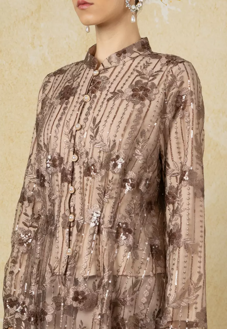 Citra Lace Long Top With Pants Set