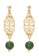 The Antecedent Store The Antecedent Store Oriental Motif Earrings with Agate Crystal - 14K Real Gold Plated Jewelry C2BC8AC16FBDBAGS_1
