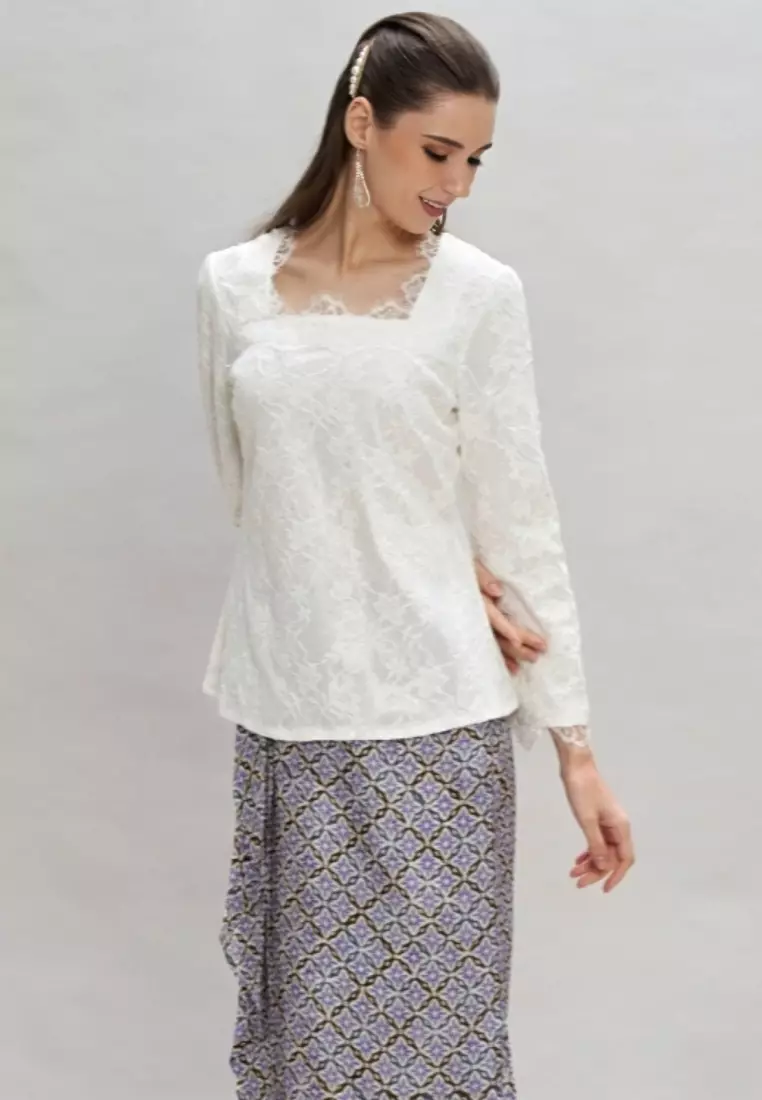 Glitter White Lace Top