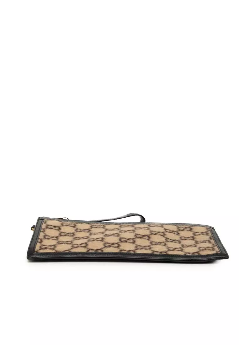 Pre-Loved Gucci Gg Wool Clutch