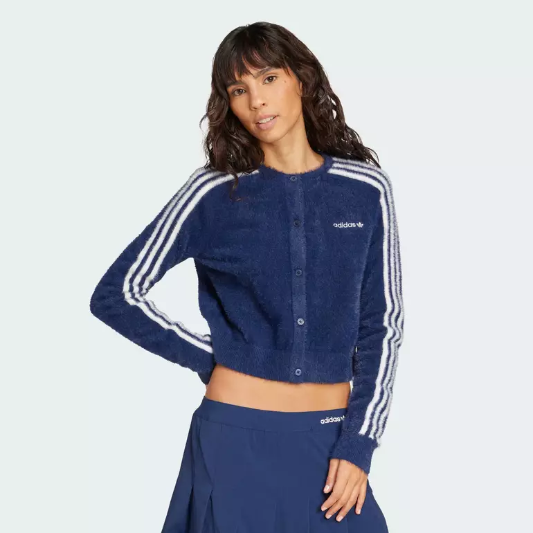 Lifestyle Fluffy Knitted Cardigan Women Blue JW3644