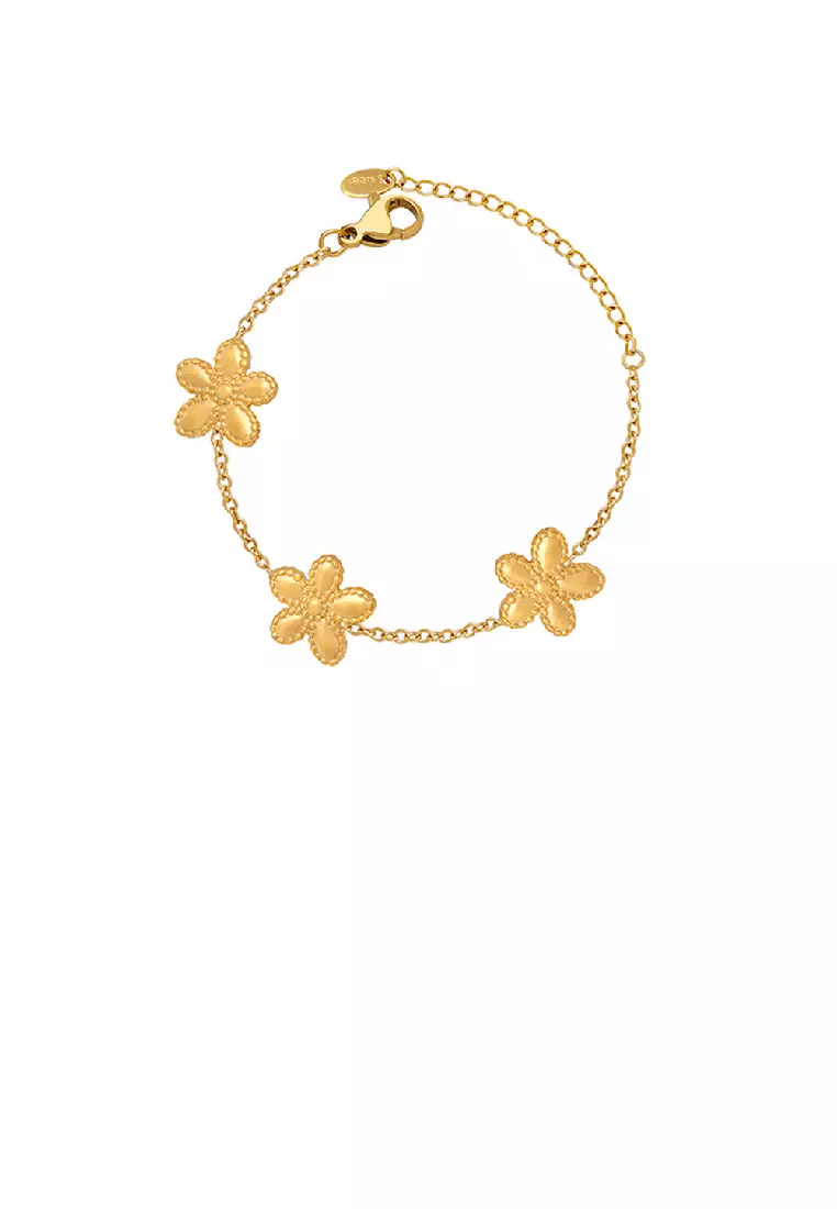 Glamorousky Fashion Simple Plated Gold 316L Stainless Steel Flower