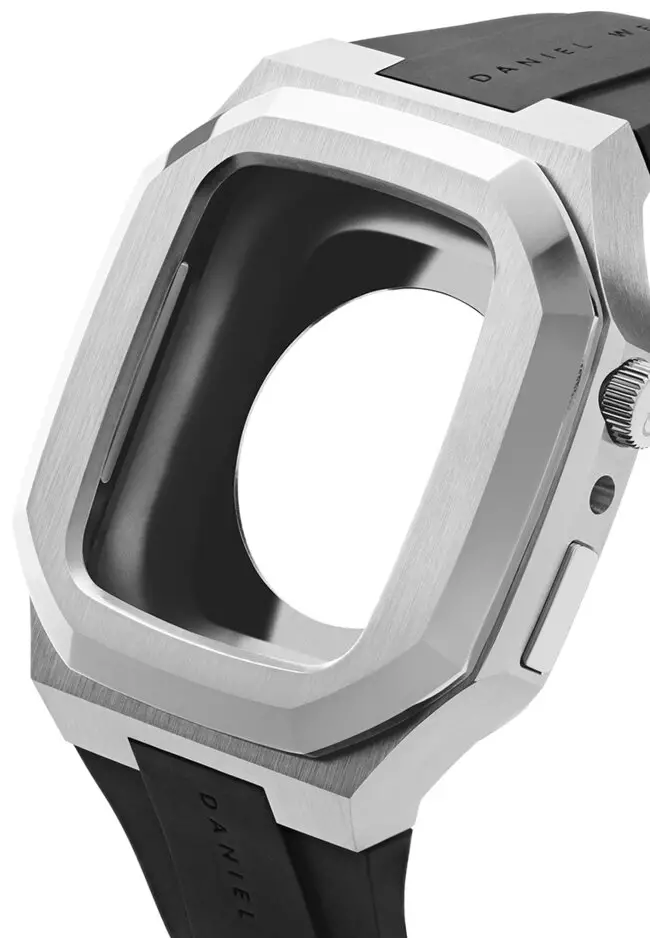 Switch Sliver 40mm - Smart watch case for Apple watch series 4, 5, 6 & SE - Stainless steel case with rubber strap -DW OFFICIAL