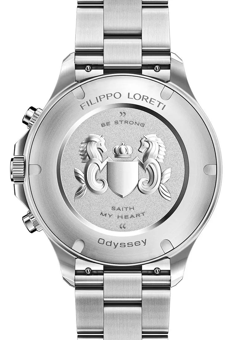 Unisex Stainless Steel Odyssey Steel Link Quartz Watch, 42mm Diameter,  Silver Color Stainless Steel Bracelet